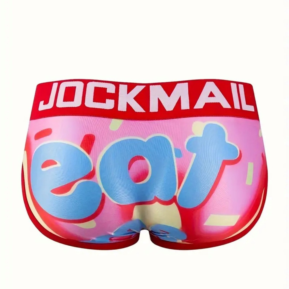 Jockmail Eat Cake Brief in Red & Pink Size XL NWT